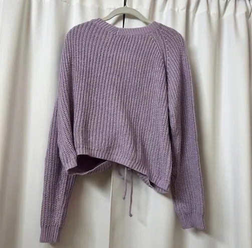 A. Peach Kawaii Lilac Purple Knit Ruched V