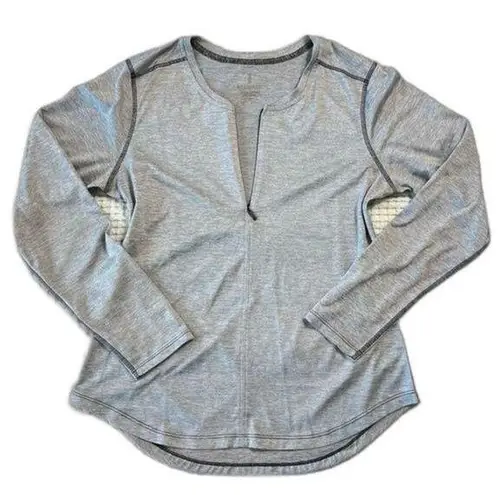 Elevate Women's Small Quarter Zip Thumb Holes Long Sleeve Grey Athletic Shirt