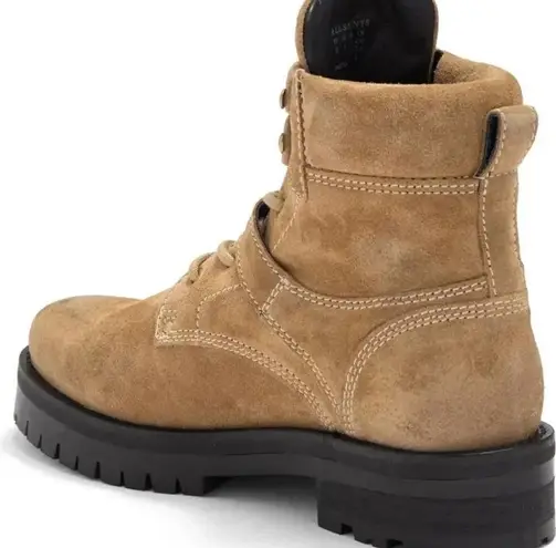 ALLSAINTS Paulina Suede Buckle Boot in Desert Tan- Lugsole Combat Boot Womens 6