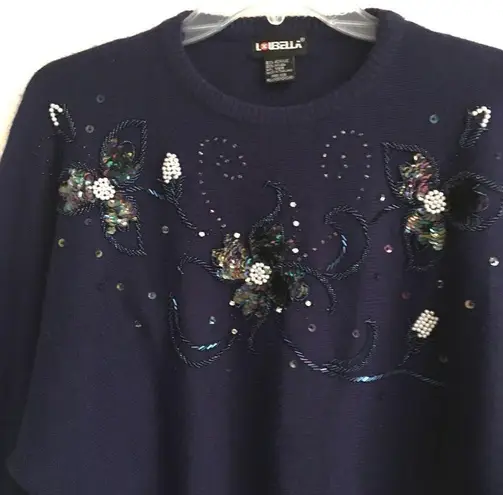 Vintage women’s crewneck sequined beaded sweater M Size M