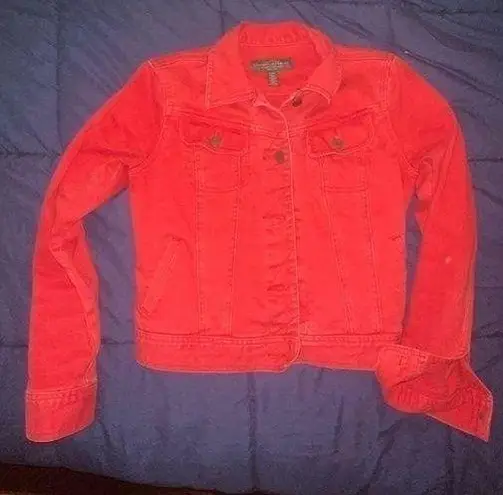 Ralph Lauren Lauren Jeans Co. Jean‎ jacket Women's Orange Red denim  sz. SP