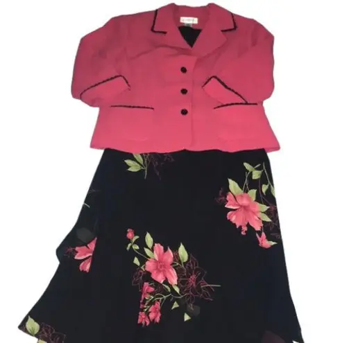 STUDIO 1 vintage lace trimmed blazer & floral tank tulip dress set NEW size 14