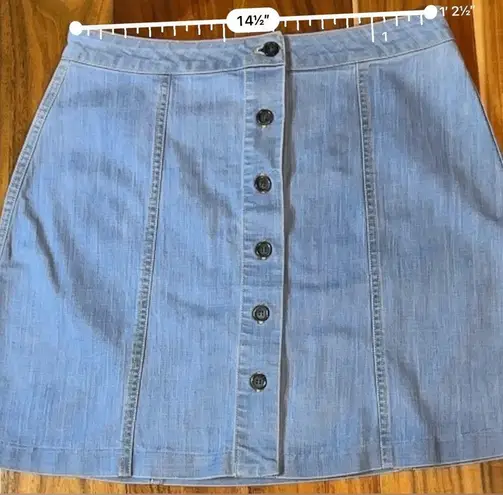 WAYF  Buttoned Down Jean Mini Skirt thumbnail 9