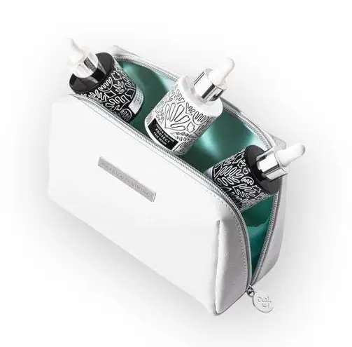 new Naked & Thriving đ’€ Ltd Ed Zip Vegan Leather Travel Case Bag đ’€White đ’€ White