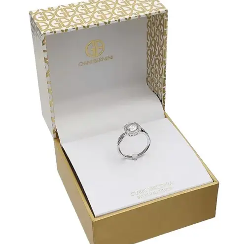 Giani Bernini NEW TWIST HALO RING CZ & Sterling Silver Ladies Size 9 Boxed