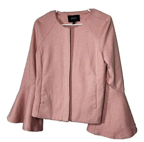 Isaac Mizrahi IMNYC  Pink Blazer Jacket Park Avenue Textured Women's Full zip S