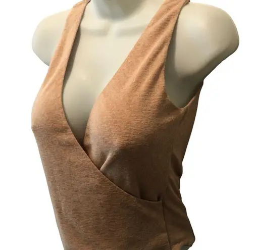 LNA Clothing Margoux Top Size XS In Sesame Faux Wrap Crop Super Soft Sleeveless