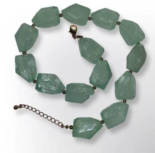 Chunky Sea Foam Green Lucid Statement Necklace