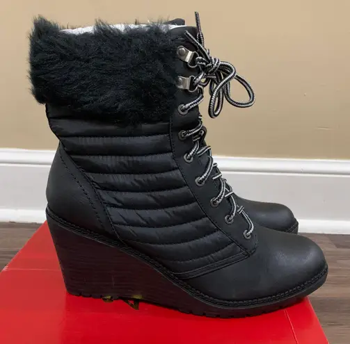 Zigi Soho Black Ames Wedge Boots Size 10