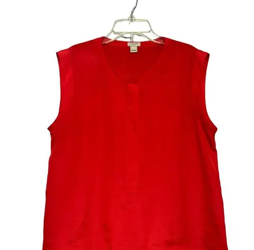 J.Crew Womens Sleeveless Red Blouse Size 10 V