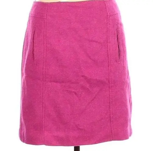 Talbots  Womens Petite Magenta Straight Wool Skirt With Pockets Size 6P