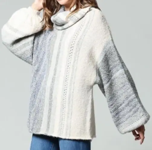 FATE. mohair alpaca blend cowl neck sweater wide balloon sleeves M