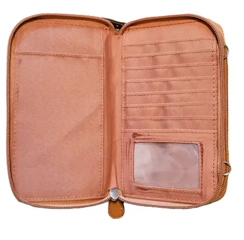 Light Pink Gingham Crossbody Wallet