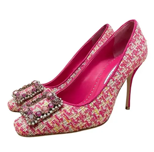 Manolo Blahnik Vazza 105 Tweed Pumps