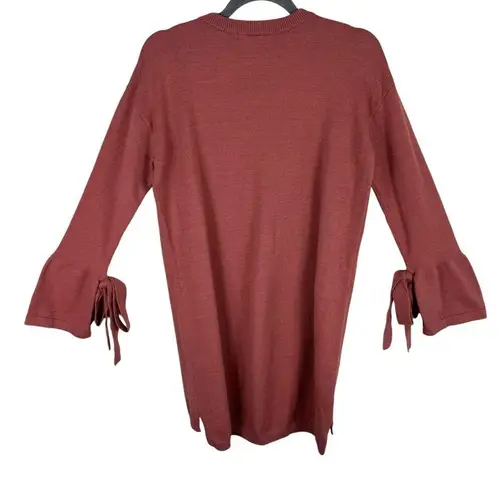 Cotton Emporium NWT Mauve Pink Bell Sleeve Tight Knit Sweater Tunic Size M