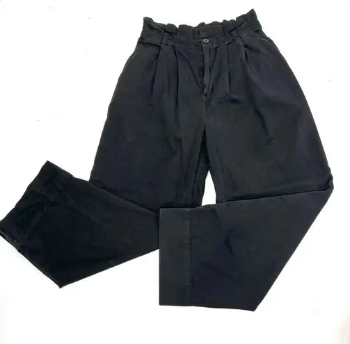 Everlane  Black Paper Bag High Waist Wide Leg Pants M