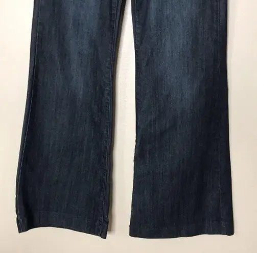 Bebe  ladies darkwash wide leg flare denim jeans size 27