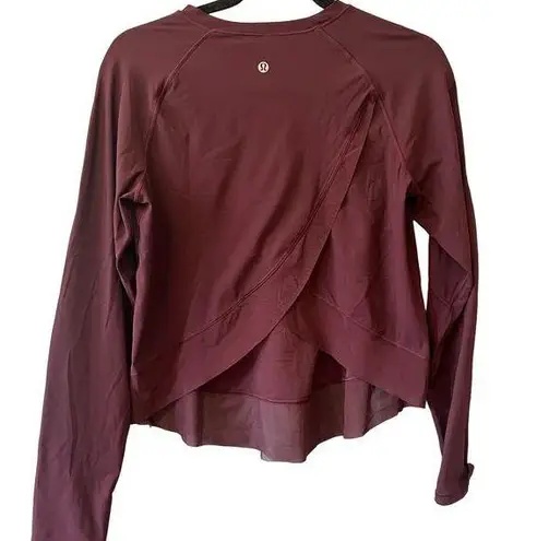 Lululemon  Quick Pace Long Sleeve Dark Adobe Burgundy Size Small/Medium