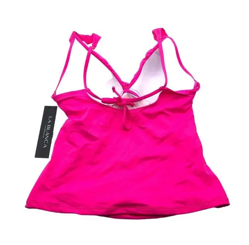 La Blanca Island Goddess Twist Tie Back Tankini Top Tummy Control Pop Pink 4