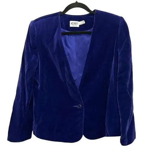 Koret Purple Velour Button Front Blazer Size 10