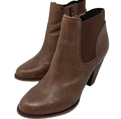 Steven By Steve Madden “Roami” Ankle Booties Brown Leather Zipper Women’s 6.5M