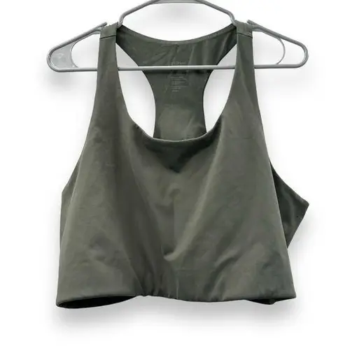 Girlfriend Collective  Bra Olive Green Gray Scoop Neck Racerback Sports Bra 4XL