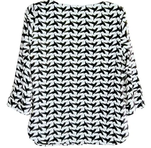 Hummingbird PIXLEY Small Women’s Print Black White Top Blouse