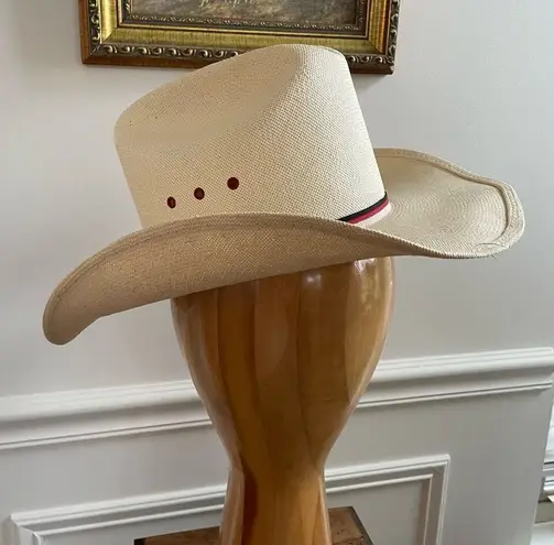 Genuine Shantung Straw Cowboy Cowgirl Hat 21” Small