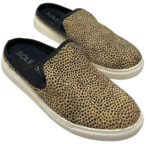 Sole Society “Belynda” Calf Hair Cheetah Print Mules Sneakers Slip-On Size 7.5