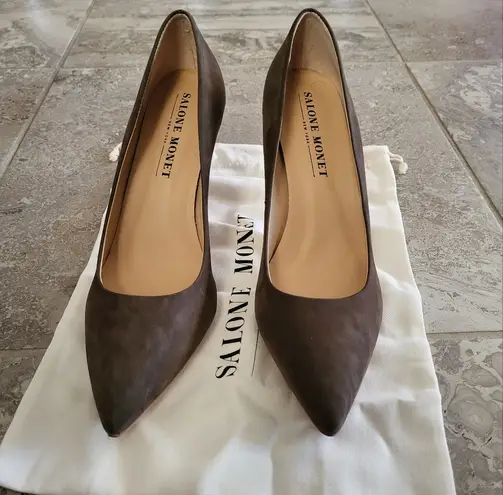 Salone Monet Anita Pump Women’s Leather Dressy Pumps, Size 11 New in Box $395 Brown