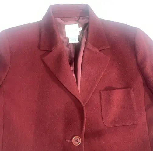 Façonnable Women’s Faconnable 100% Wool Maroon Coat Sz M Medium W Flaws