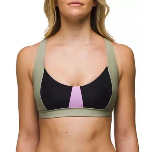 prAna Tulum Bikini Top Black Color Block Size M