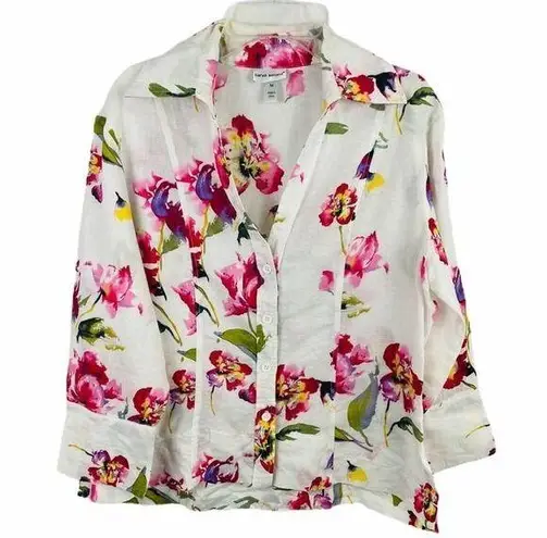 Harvé Benard Harve Bernard white floral linen Blouse Medium