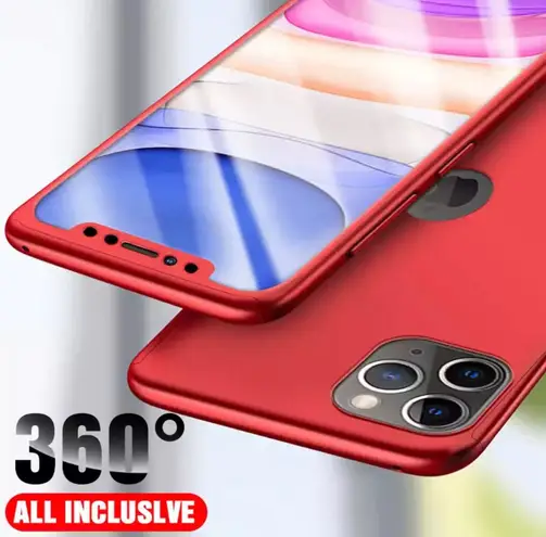 iPhone 11 Pro Max Fashion 360 Shockproof Case Red