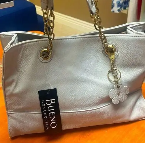 Bueno New Collection Purse Light Grey with Gold Hardware Cute & Flower Accent