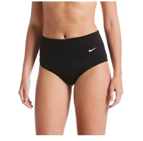 Nike  Essentials High Waist Swim Bottoms Performance Womens Size XL Black Pocket