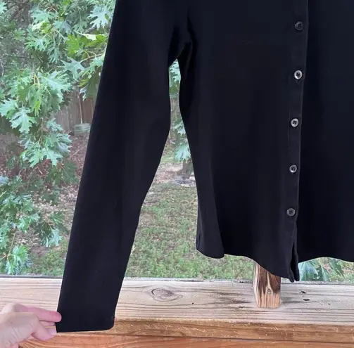 Prairie Underground Women's Black Long Sleeve Button Front Top Size L Size L