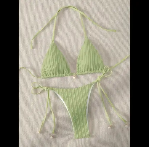 Boutique Light Green, Jeweled Pearl, Bikini Set