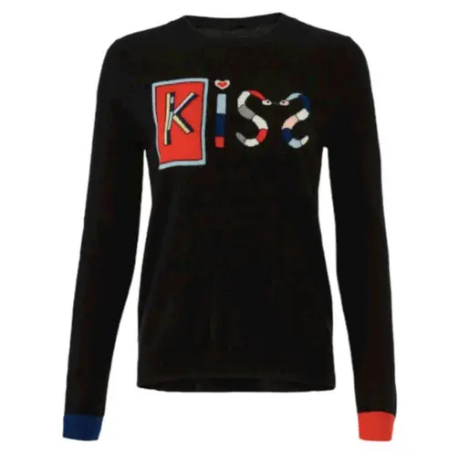CHINTI & PARKER Womens Mexican Kiss Sweater $415 Long Sleeve Size Small Snakes Black
