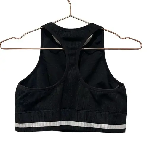 SoulCycle  black longline ribbed sports bra. Size large.