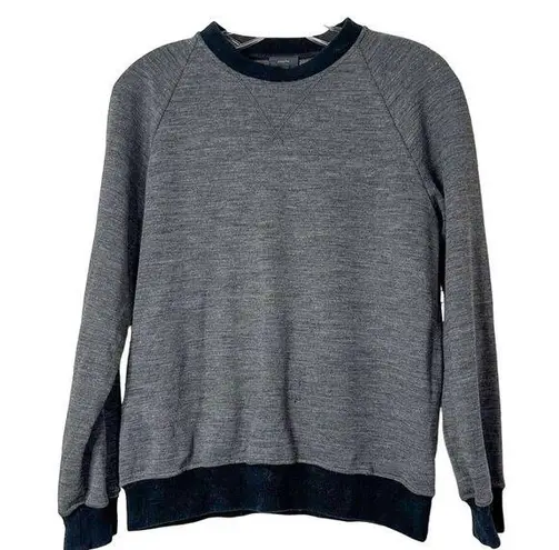 Joseph Wool Blend Crew Neck Long Sleeve Sweatshirt Gray Black Size 36