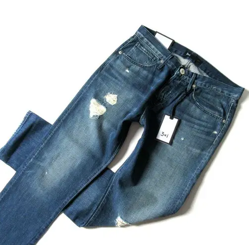 3x1 NWT WM3 Retro Straight Leg in Vintage Ripper Destroyed Jeans 26 $255