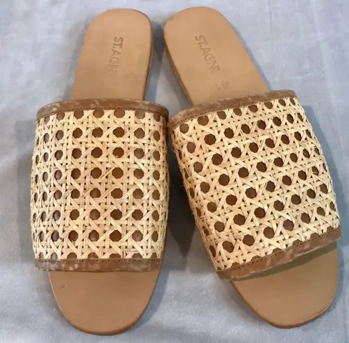 St. Agni brown/cream slip-on flat slides size 41