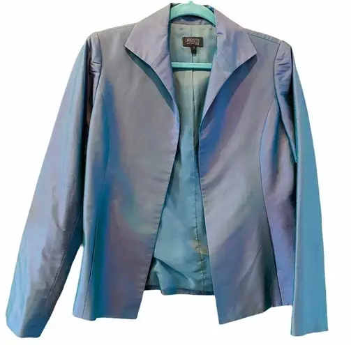 LAFAYETTE 148 Silk Turquoise Shark Skin Blazer 2