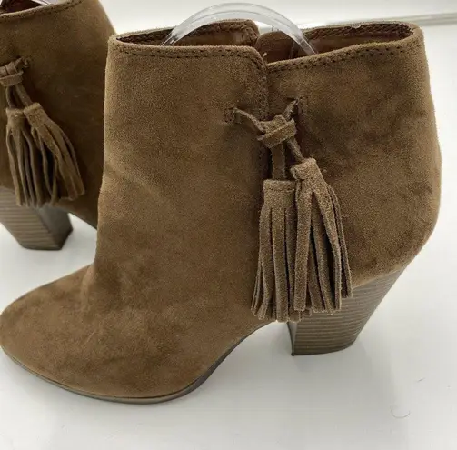 American Eagle  Womens Sz 9 Brown Faux Suede Chunky Heel Ankle Boots