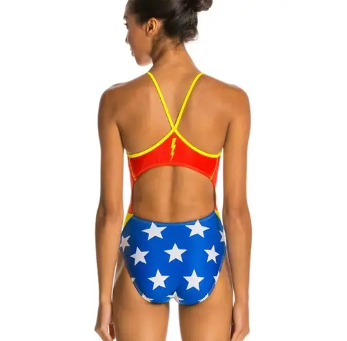 One Piece NWOT Vintage Y2K Splish Awesome Girl Thin Strap  Swimsuit / Wonder Woman Costume - 30