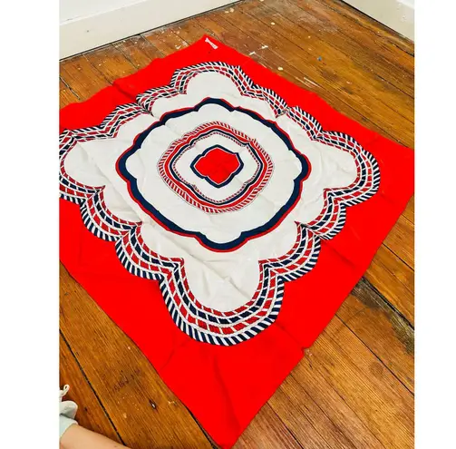 Vintage Paoli Red White Blue Geometric Abstract Rope Design 1960/70s Scarf