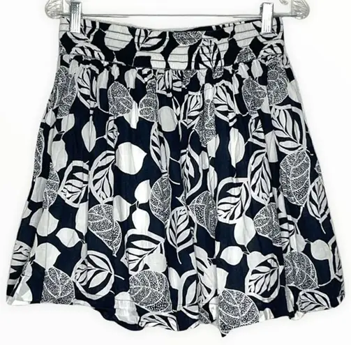 Banana Republic Skirt Women 2 Navy Blue White Floral A