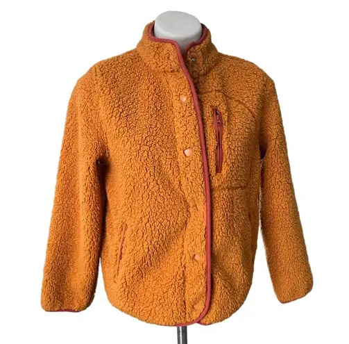 Universal Threads Universal Thread Orange Mango Faux Fur Sherpa Jacket, Sz XS