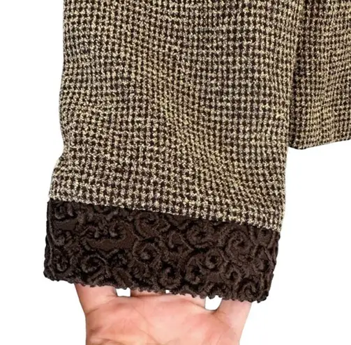 Jessica Howard Brown Tweed Collared 3 Button Blazer Jacket Women Sz 14